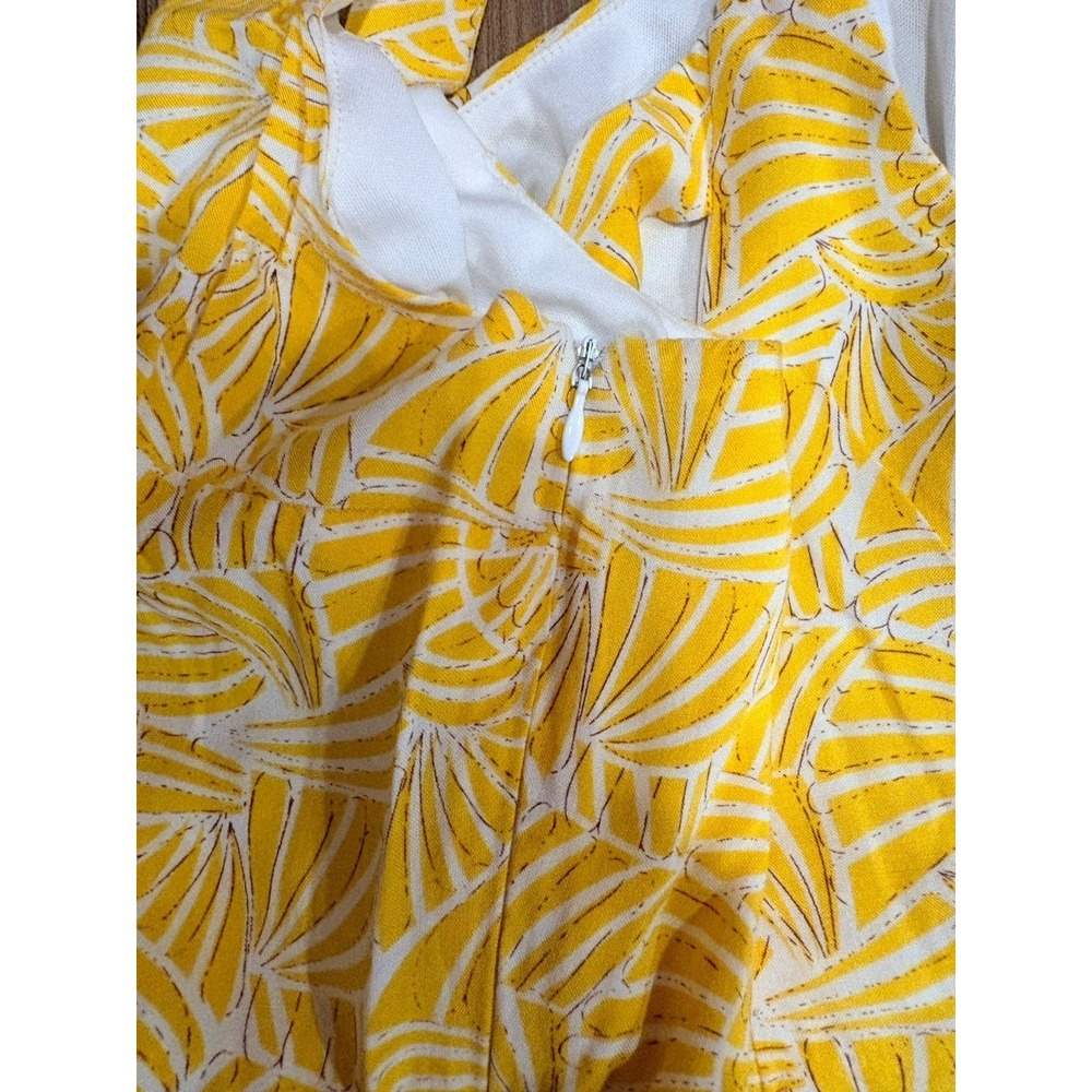 Blu Pepper Sundress Yellow Women's Large Lined Fit Flare - Picture 6 of 6